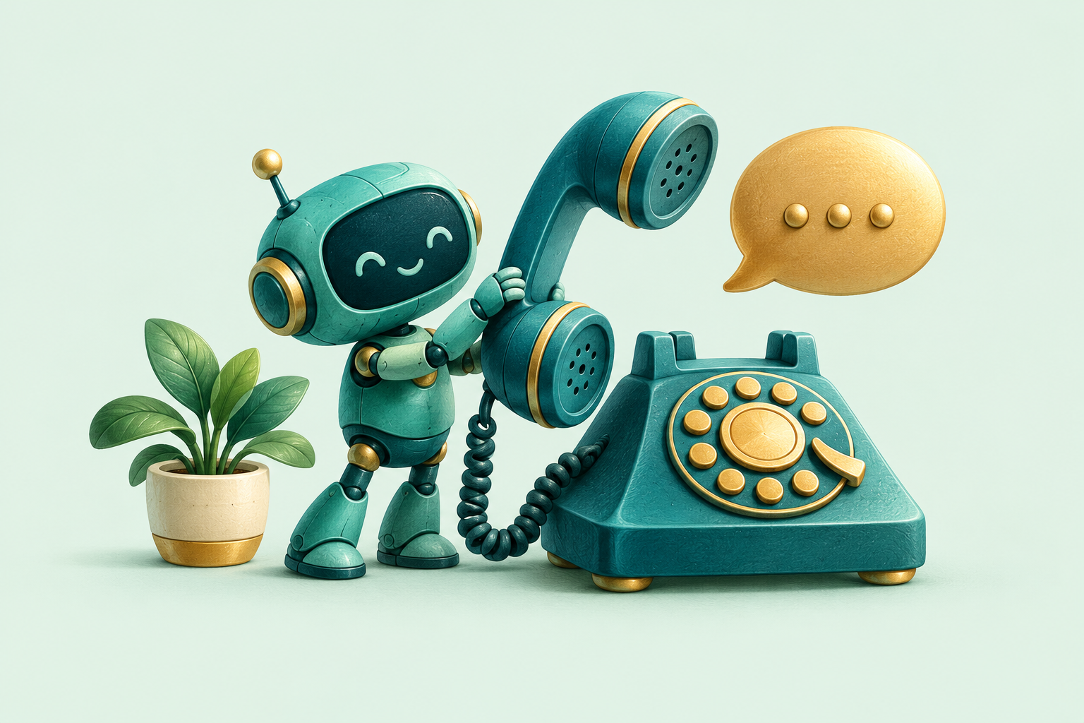 A friendly robot ready to answer your questions