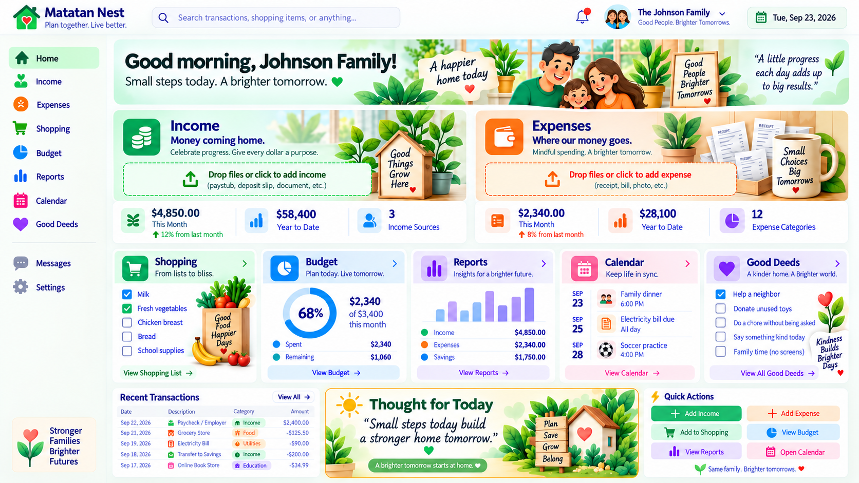 Matatan Nest approved homepage design preview