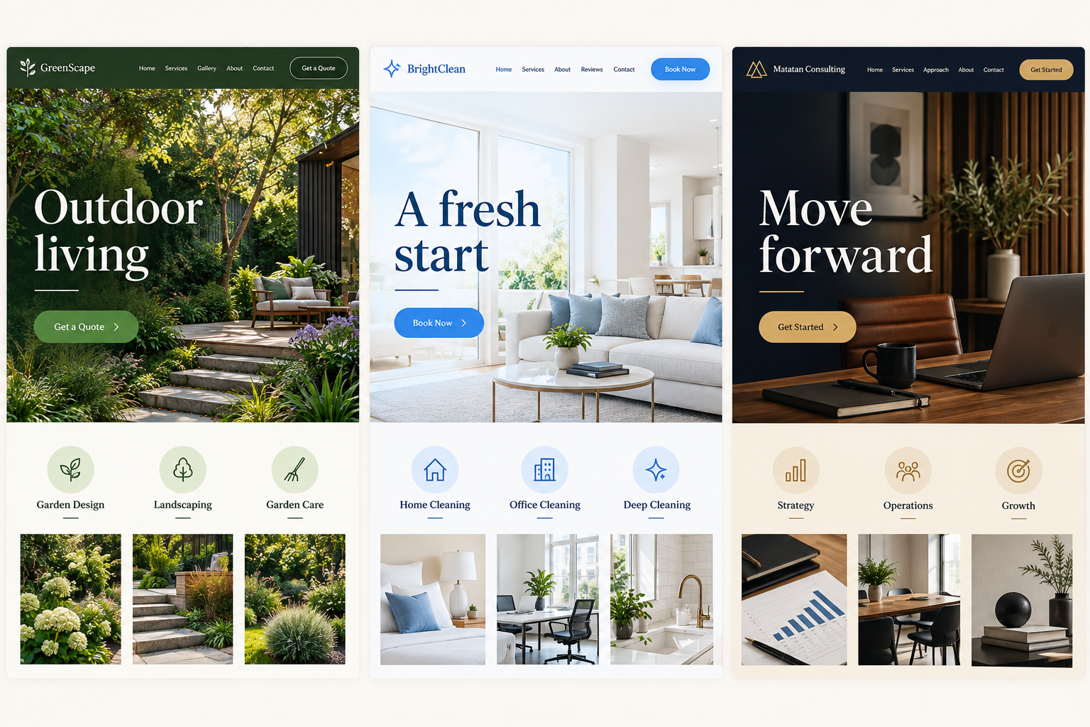 Landscaping: Natural · Green · Image-led interface concept